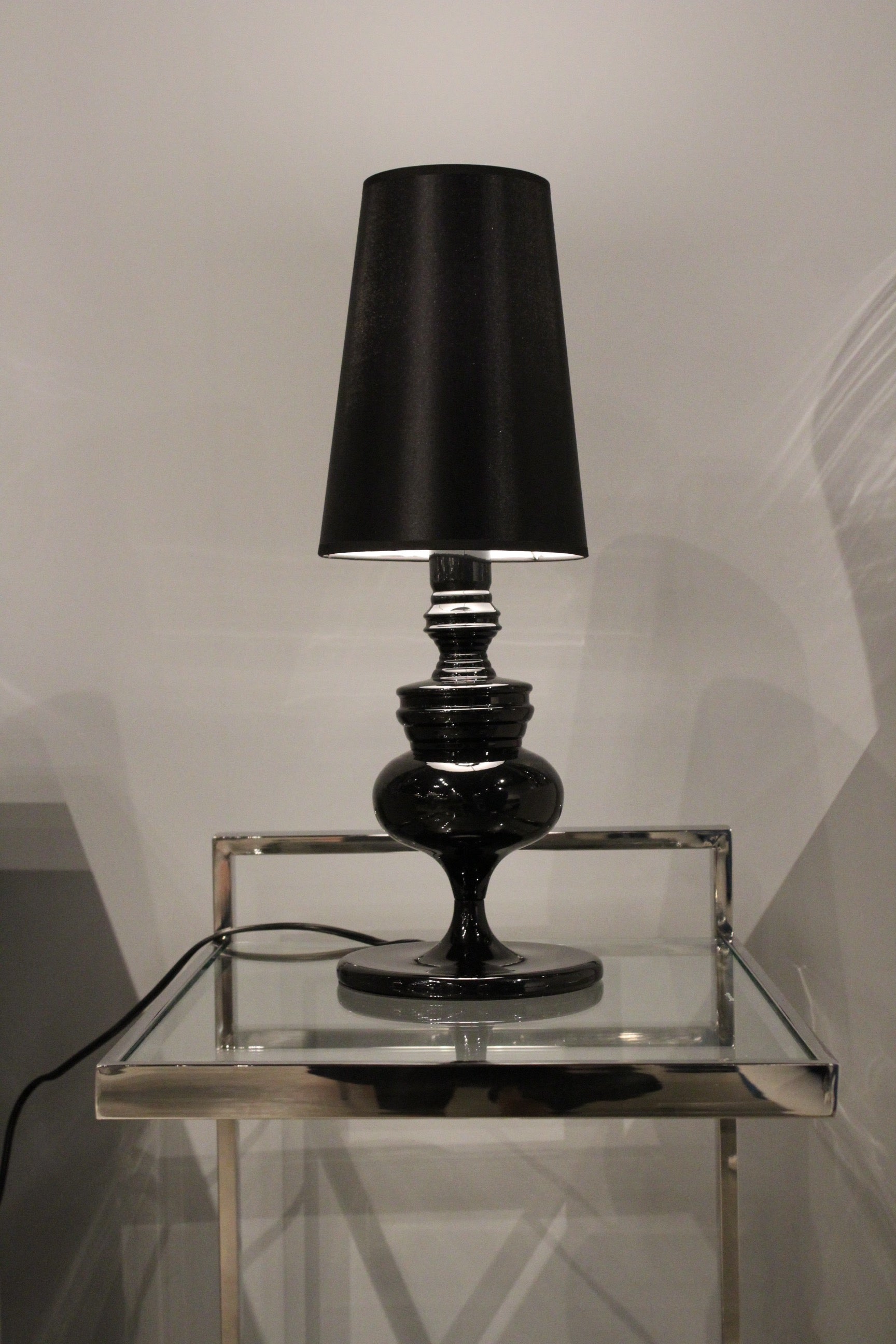 7" X 7" X 22" Black Carbon Steel Table Lamp