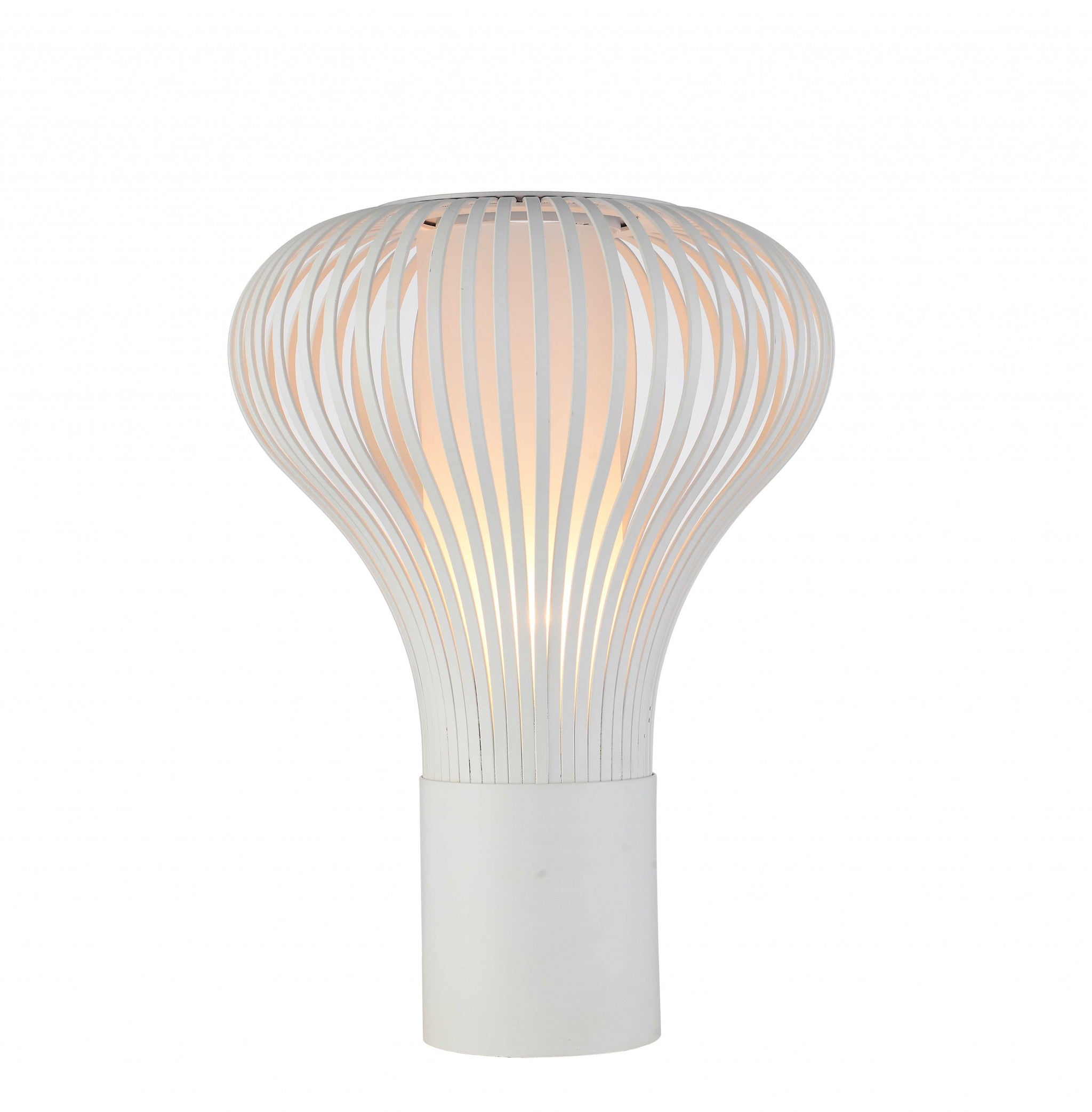 18.5" X 18.5" X 25" White Carbon Steel Table Lamp