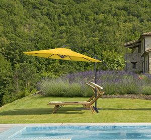 118" X 118" X 97" Yellow Steel Standing Umbrella