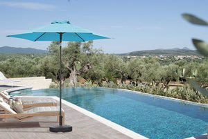 87" X 87" X 99" Blue iron Umbrella