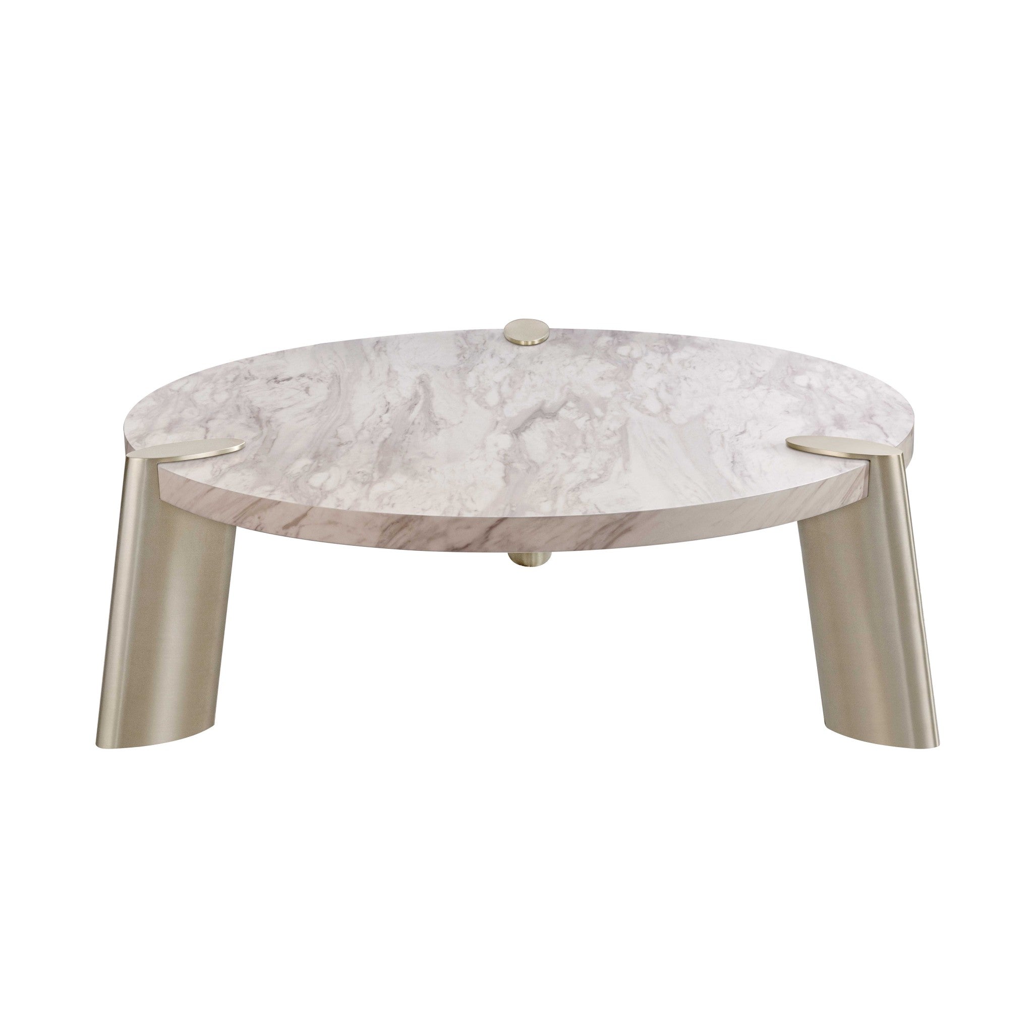 48" X 48" X 17" White Marble Coffee Table