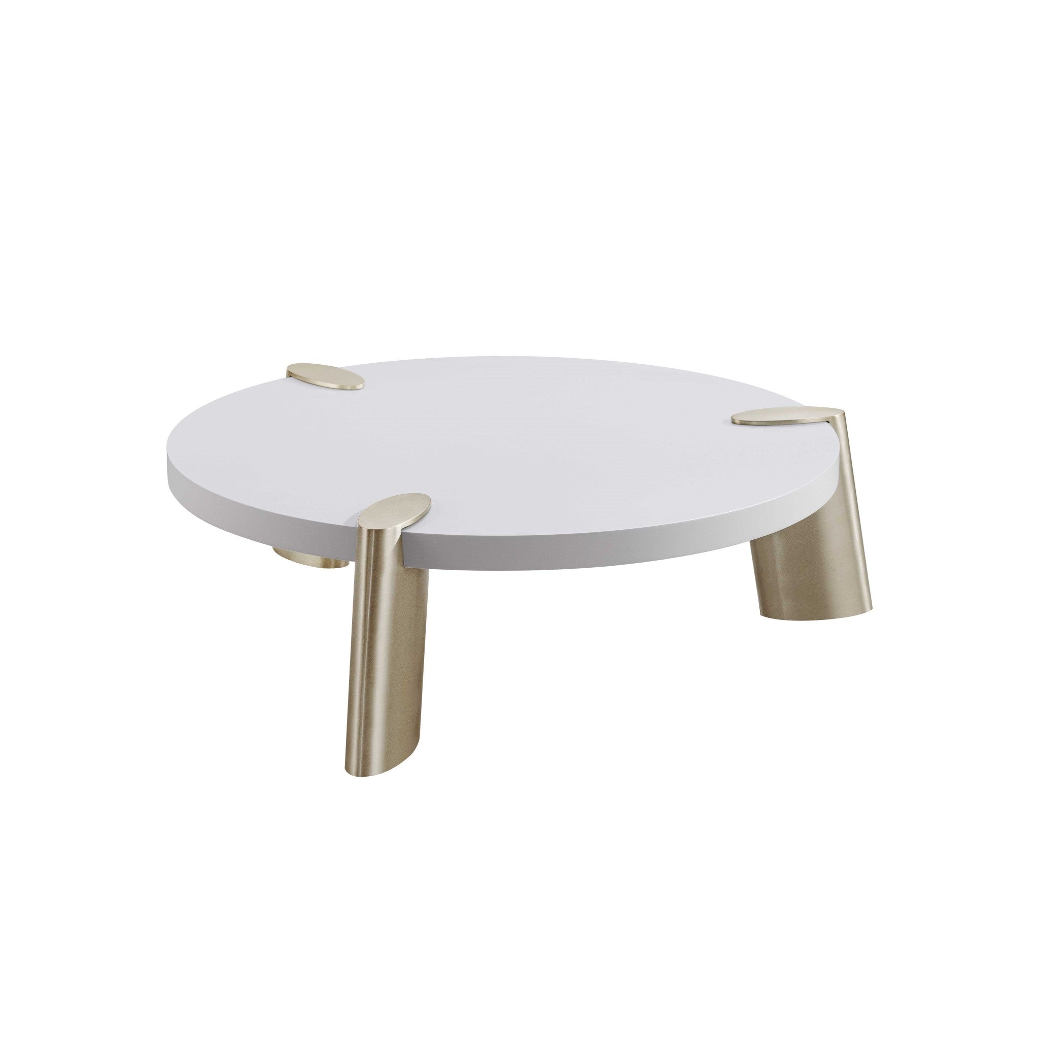 40" X 40" X 13" Matte White Finish Coffee Table