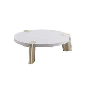 40" X 40" X 13" Matte White Finish Coffee Table
