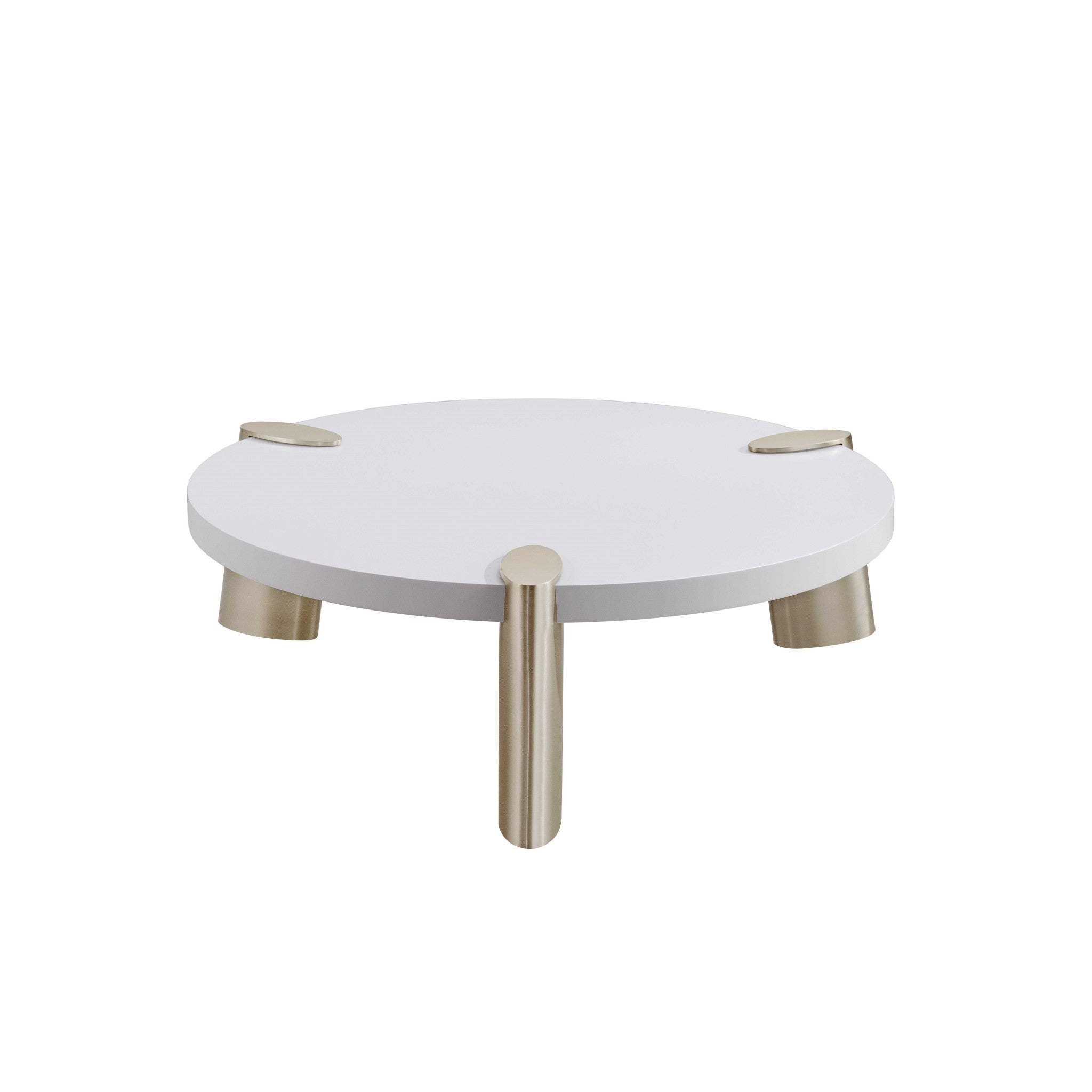 40" X 40" X 13" Matte White Finish Coffee Table