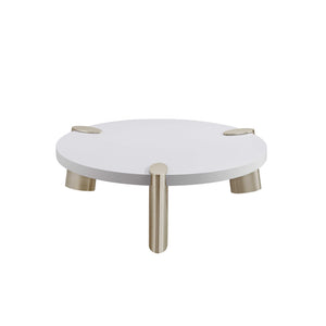 40" X 40" X 13" Matte White Finish Coffee Table