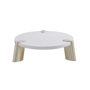 40" X 40" X 13" Matte White Finish Coffee Table