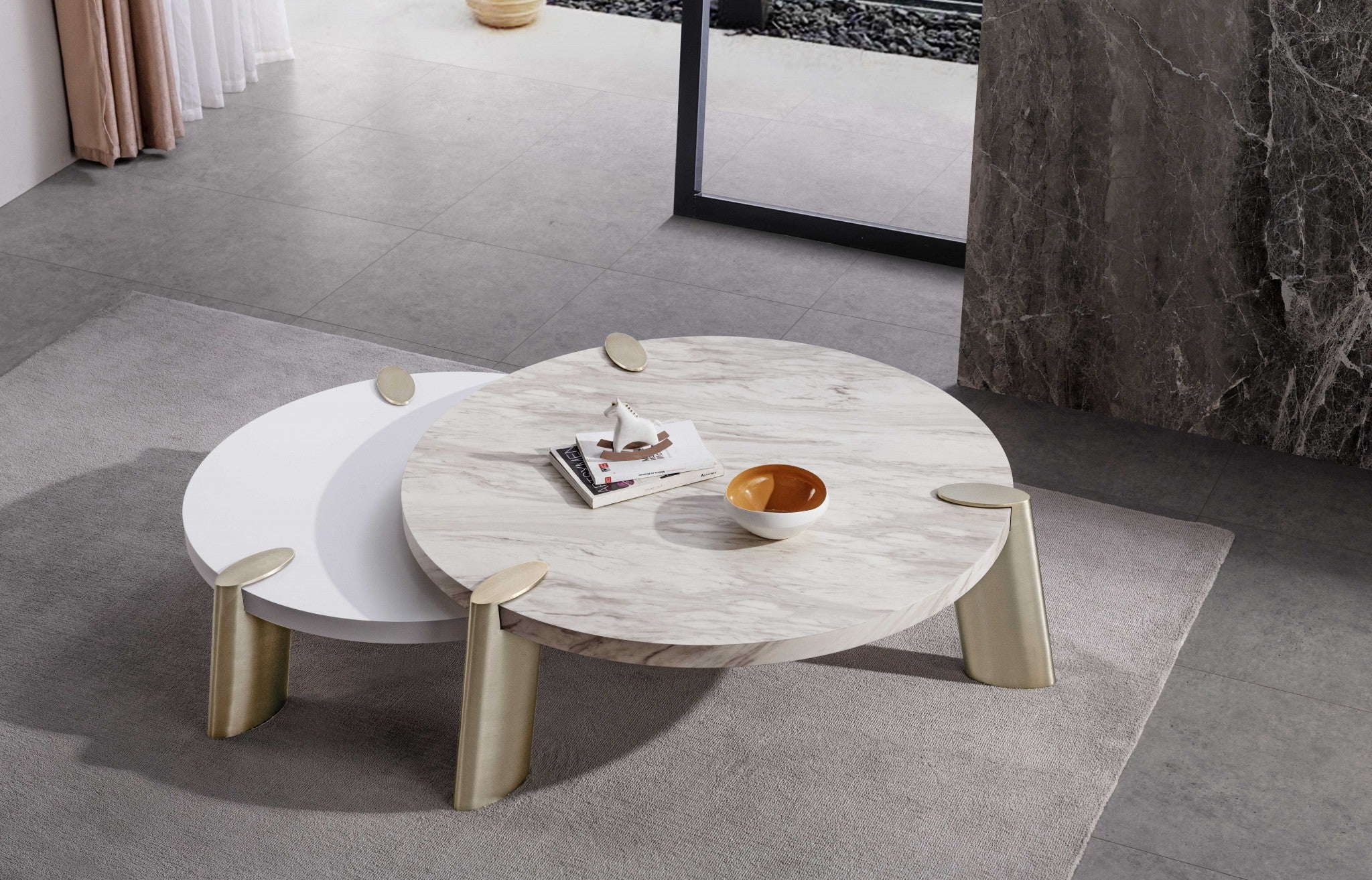 40" X 40" X 13" Matte White Finish Coffee Table