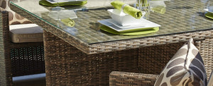 101" X 49" X 45" Brown 9Piece Square Outdoor Dining Set with Beige Cushions