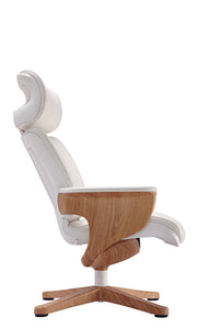 32.5" x 32.3" x 40.75" White Leather Chair