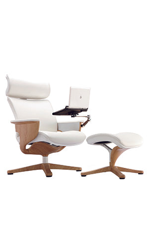 32.5" x 32.3" x 40.75" White Leather Chair