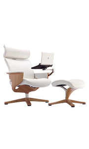 32.5" x 32.3" x 40.75" White Leather Chair