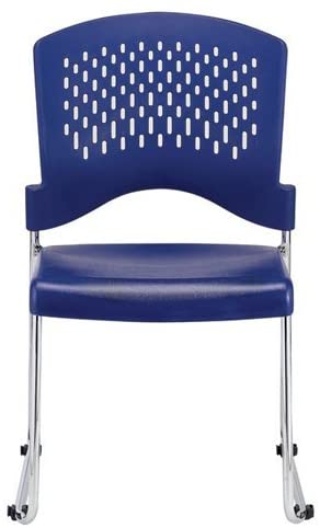 18" x 23" x 34" Navy Plastic Guest Chair