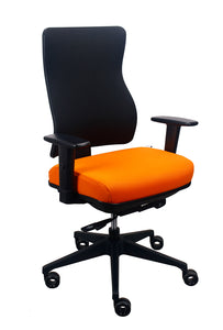 26.5" x 23" x 36.69" Orange Seat Fabric Chair