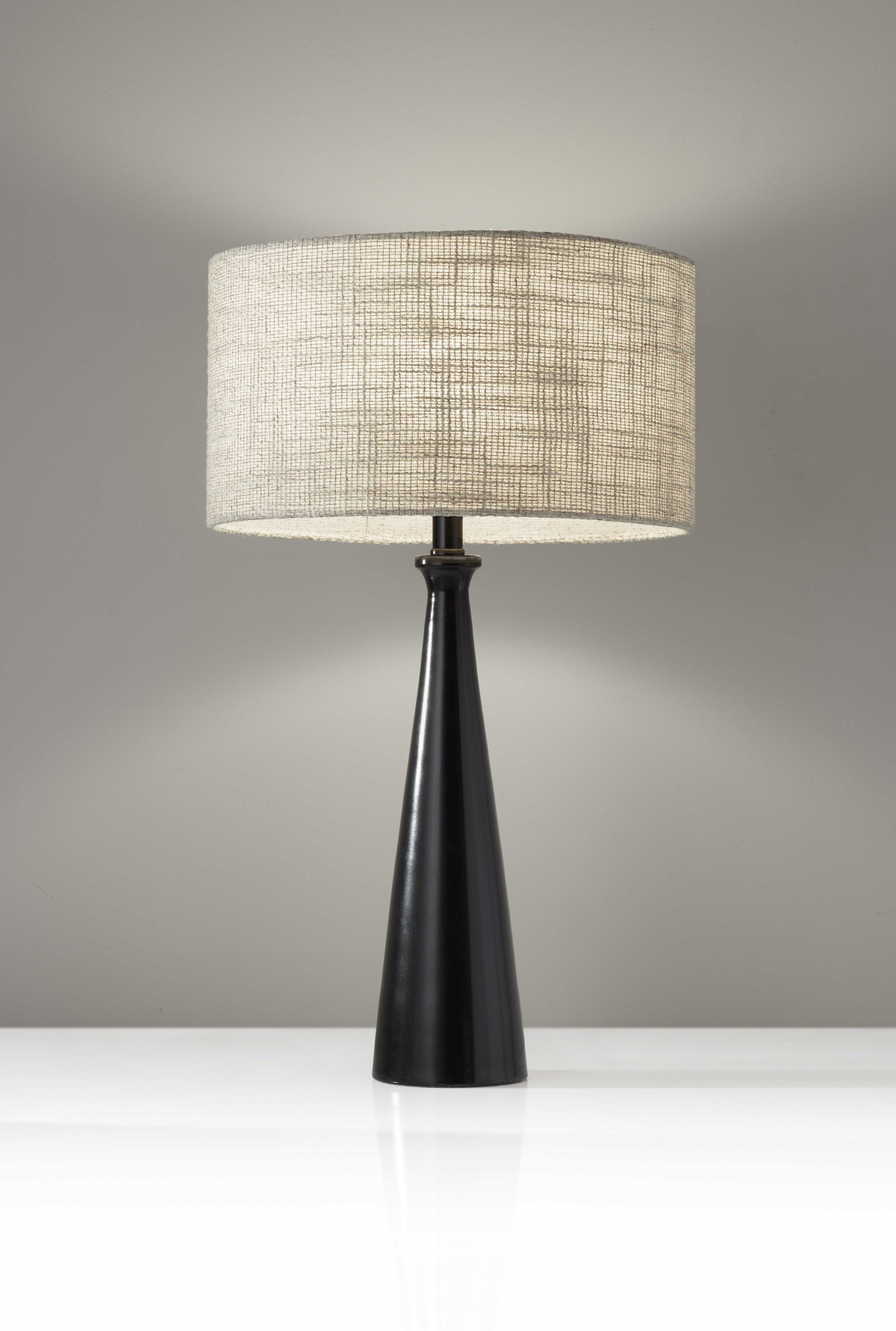 13" X 13" X 21.5" Black Metal Table Lamp