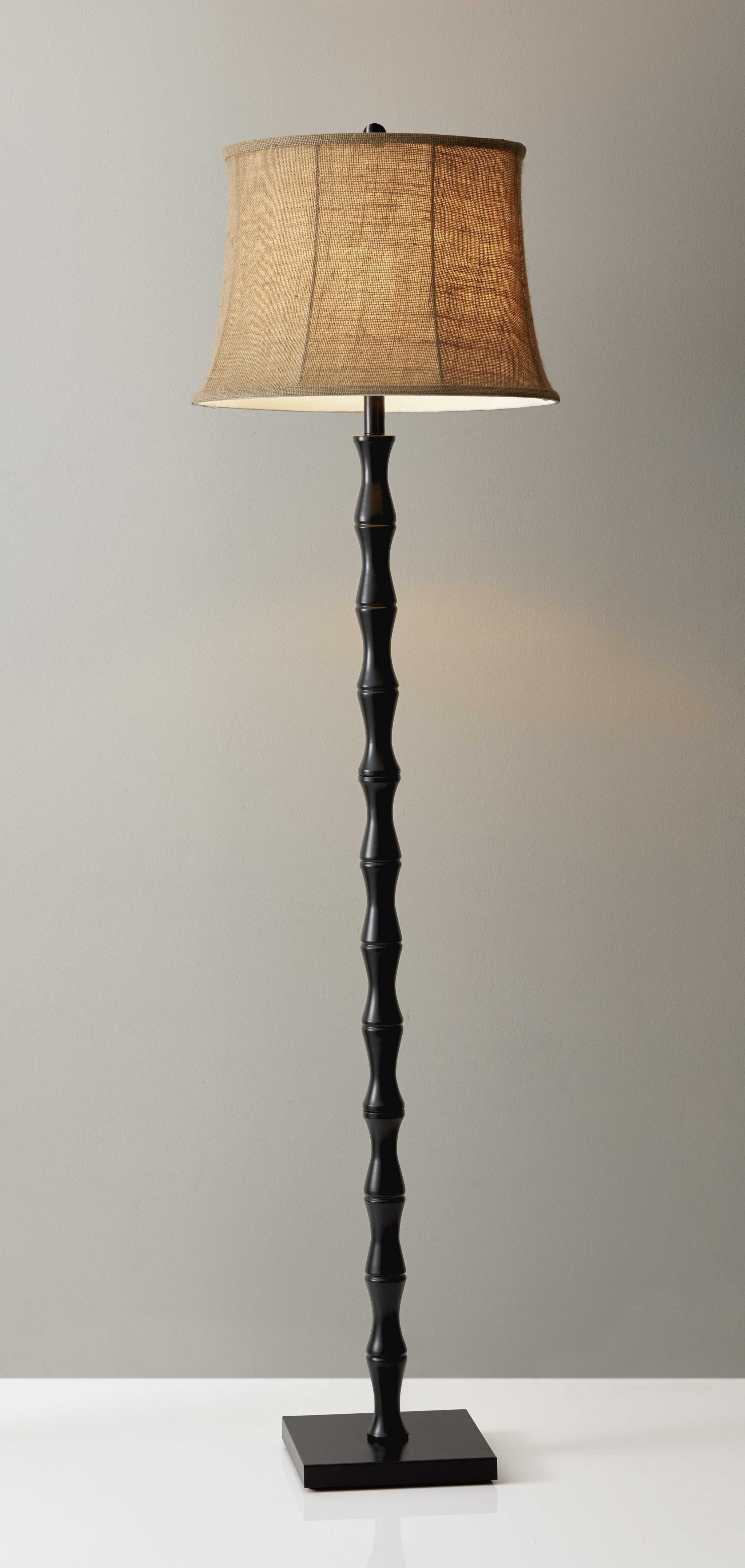 17" X 17" X 62" Black Metal Floor Lamp