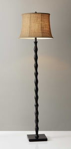 17" X 17" X 62" Black Metal Floor Lamp