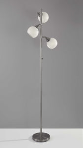16" X 16" X 71" Brushed Steel Metal Tree Lamp