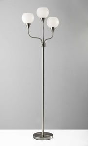 14-31" X 14-33" X 65.5" Black Metal 3-Arm Floor Lamp