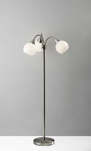 14-31" X 14-33" X 65.5" Black Metal 3-Arm Floor Lamp