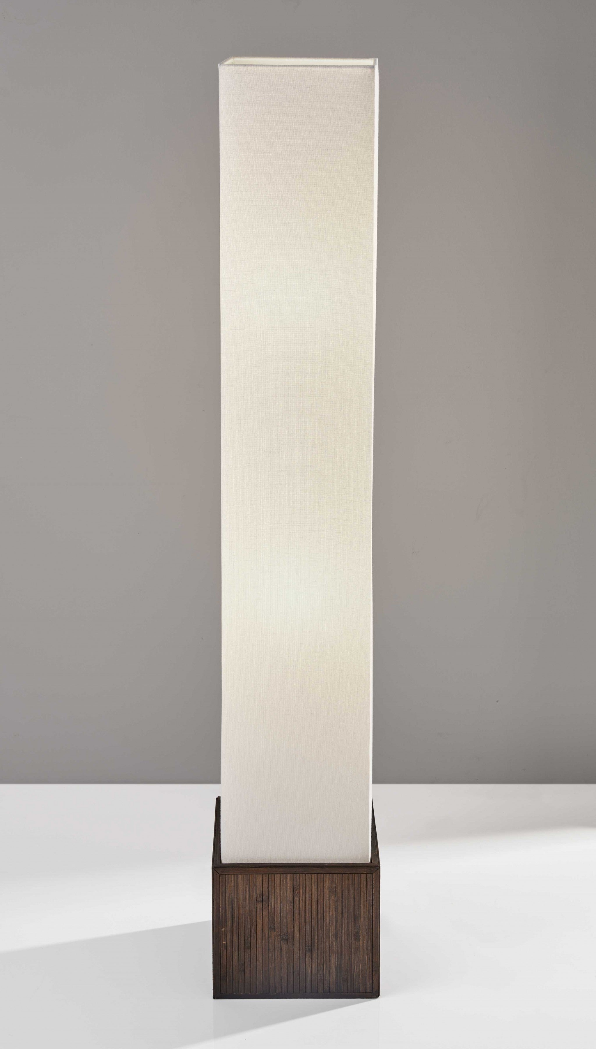 9" X 9" X 50" Brown Reed Floor Lantern