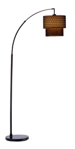 13" X 35" X 66-71" Black Metal Arc Lamp