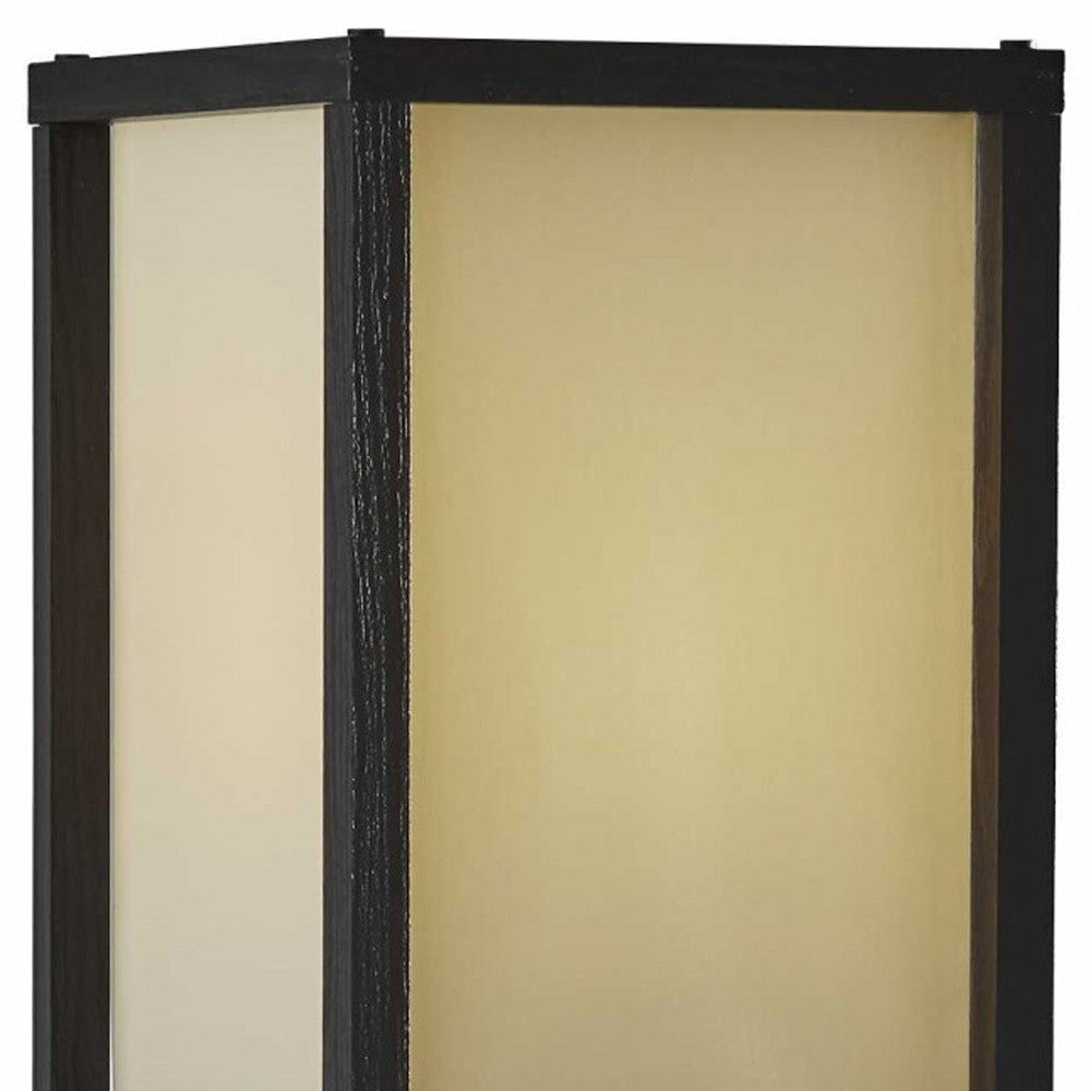 Floor Lamp with Natural Wood Finish Storage Shelves