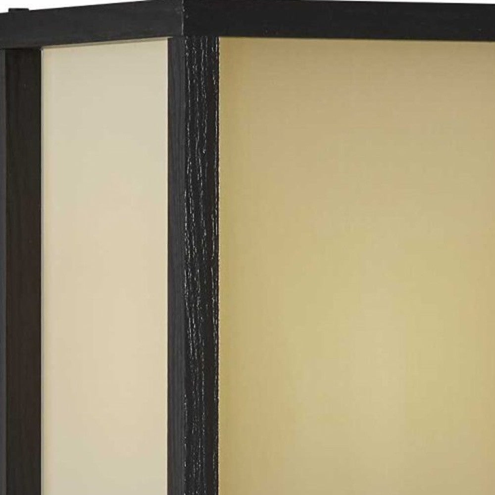 Floor Lamp with Natural Wood Finish Storage Shelves