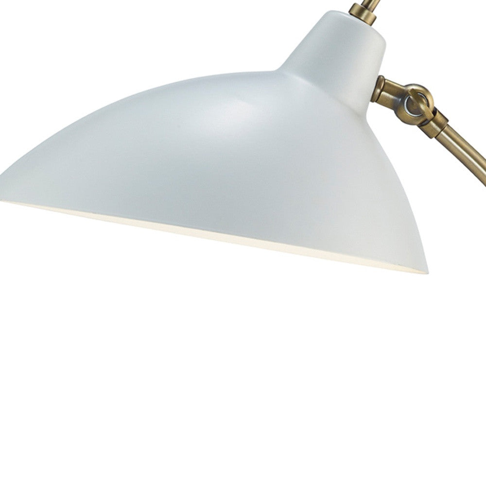 Abstract Oval White Metal Shade Adjustable Desk Lamp