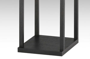 11.5" X 11.5" X 72" Black Wood Tall Shelf Floor Lamp