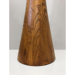 10" X 10" X 68" Walnut Wood Floor Lamp