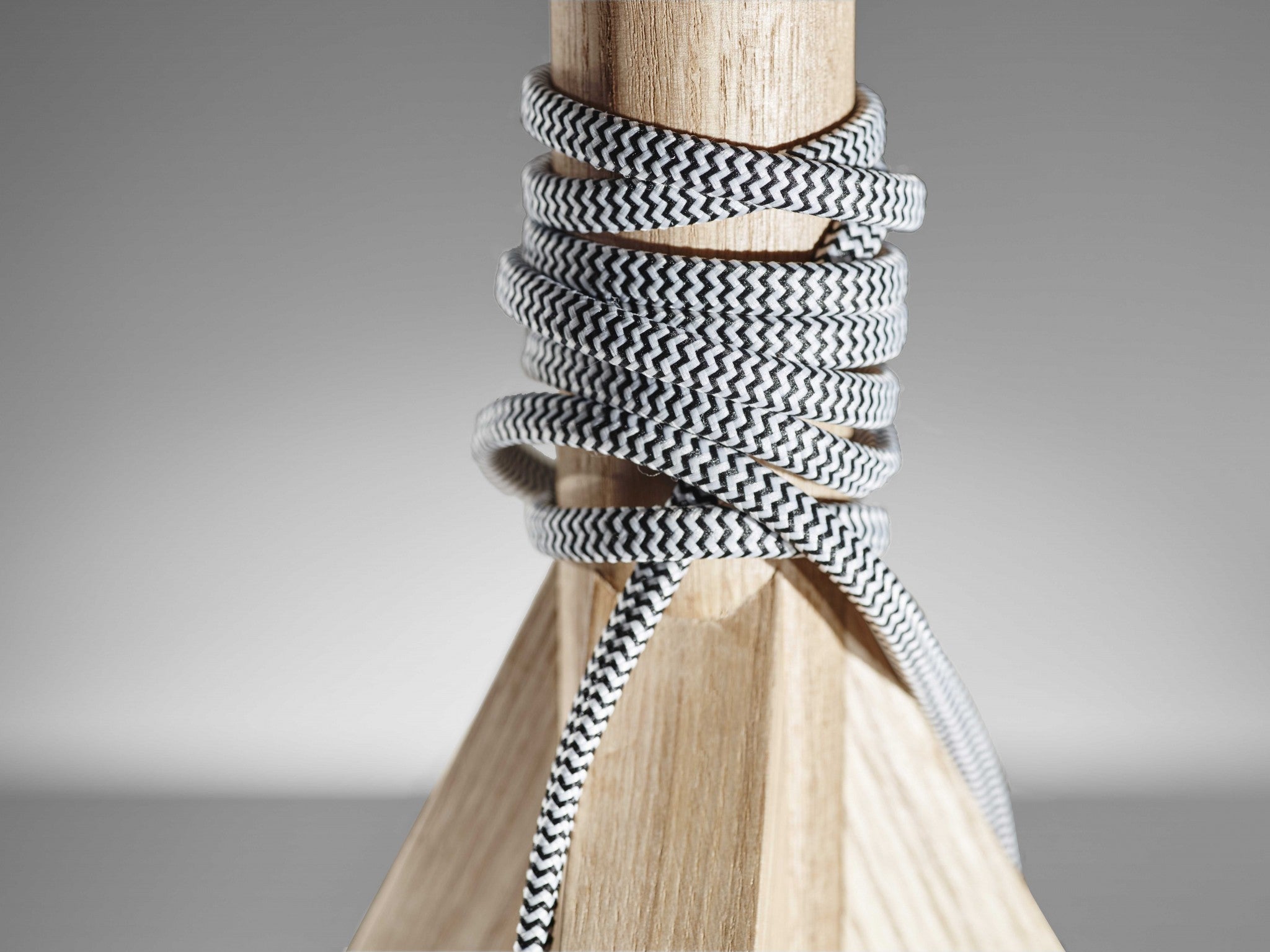 12.5" X 12.5" X 24.5" Natural Wood Table Lamp