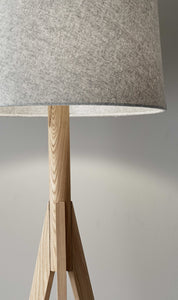 18" X 18" X 59.25" Natural Wood Floor Lamp