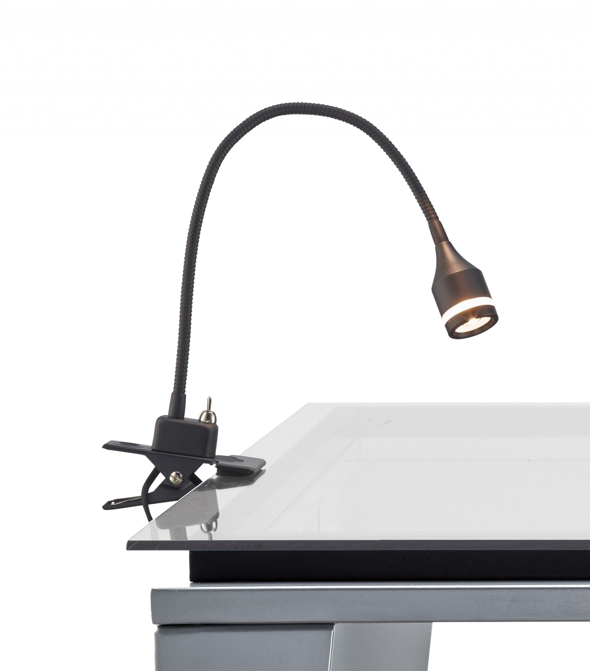 9" X 4-13" X 9.5-14.5" Black Metal LED Clip Lamp
