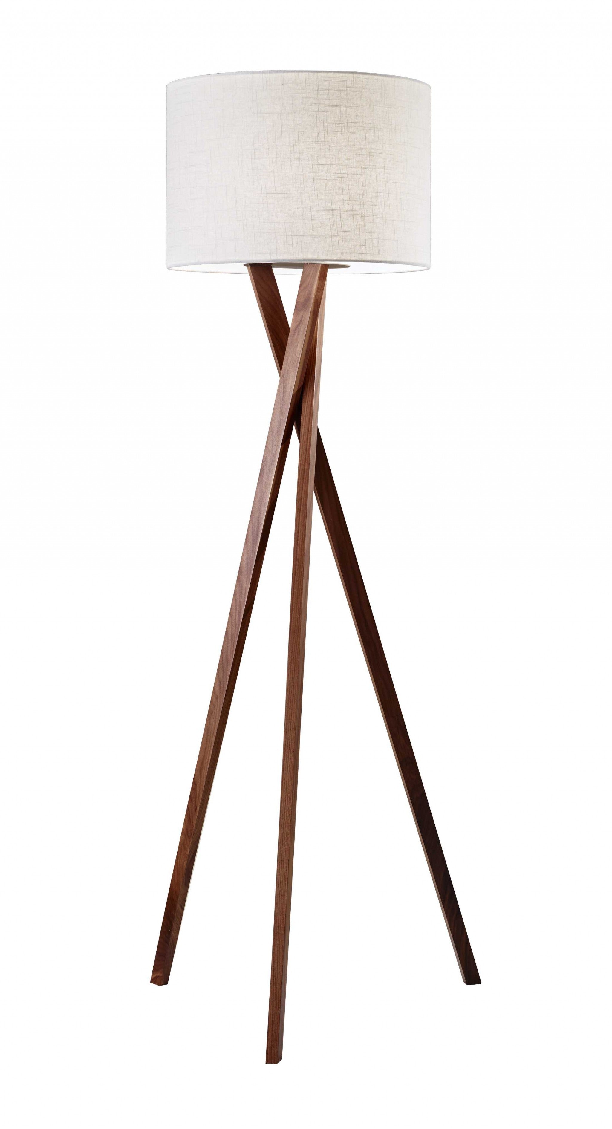 20" X 20" X 63" Walnut Wood Floor Lamp