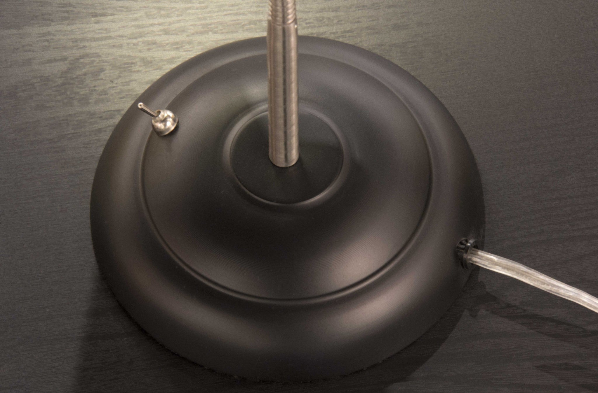 13.5" X 5-17" X 18.5" Black Metal Gooseneck Desk Lamp