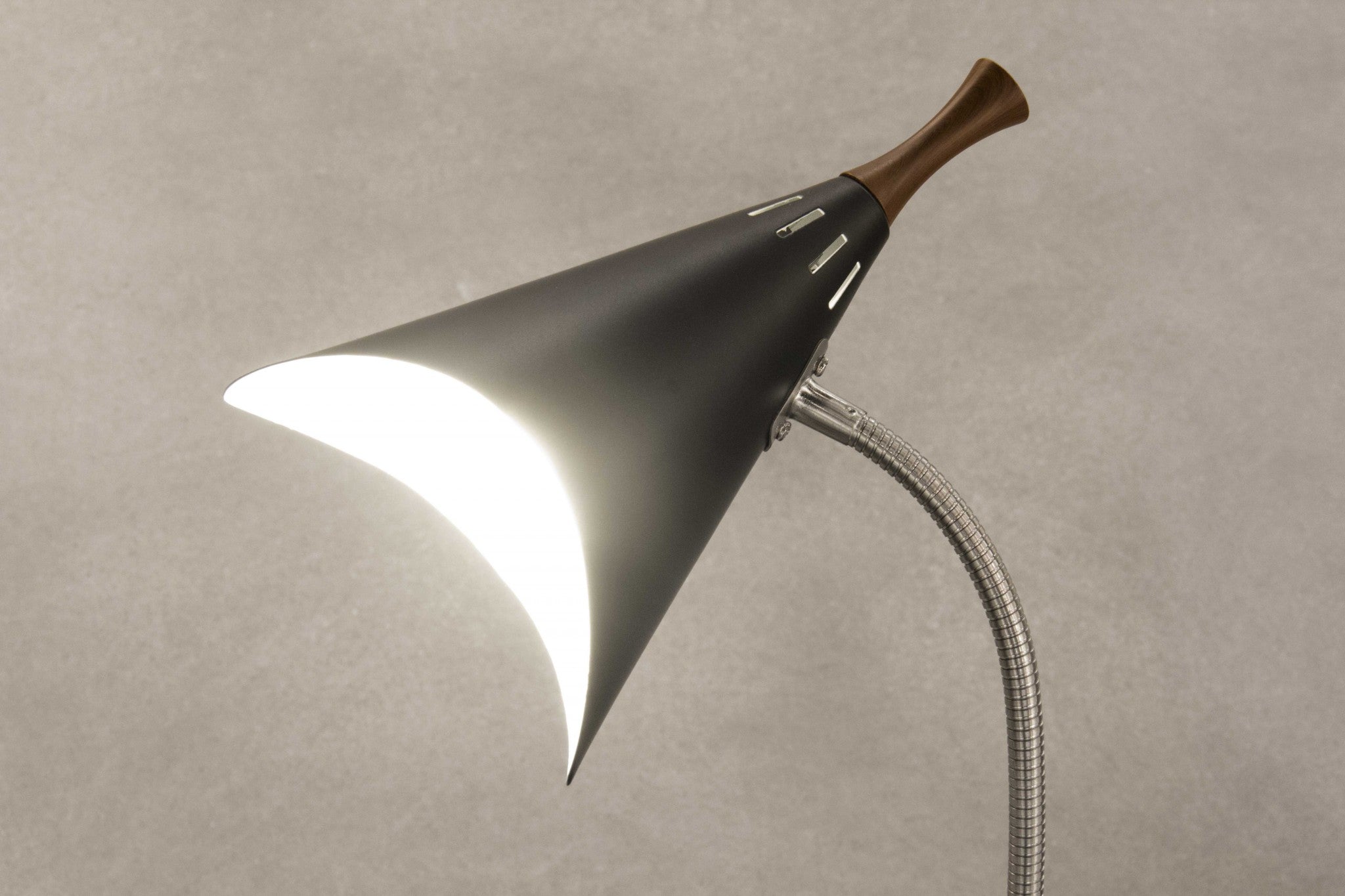 13.5" X 5-17" X 18.5" Black Metal Gooseneck Desk Lamp