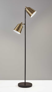 16" X 15" X 57.5" Black Metal Floor Lamp