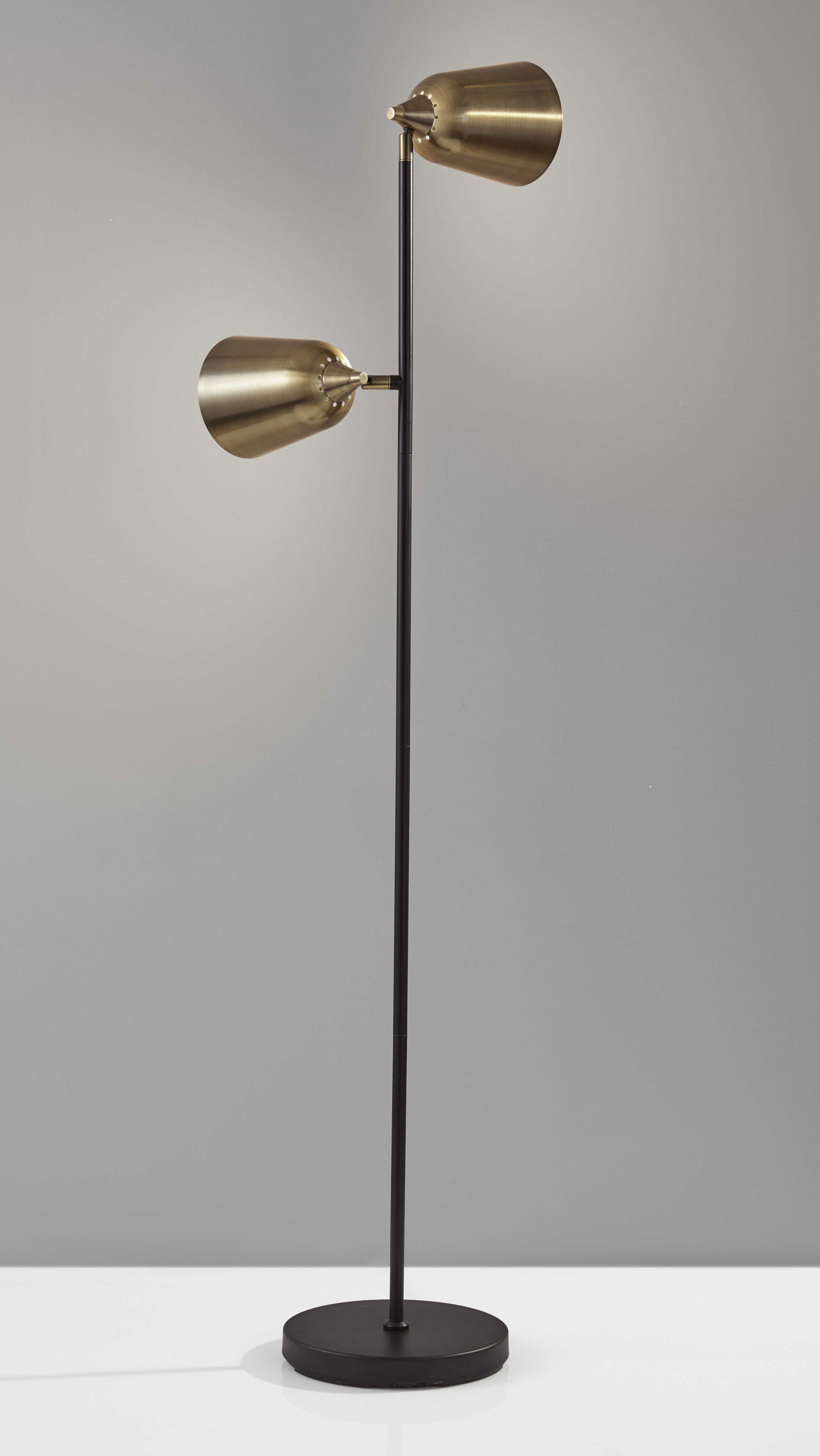 16" X 15" X 57.5" Black Metal Floor Lamp