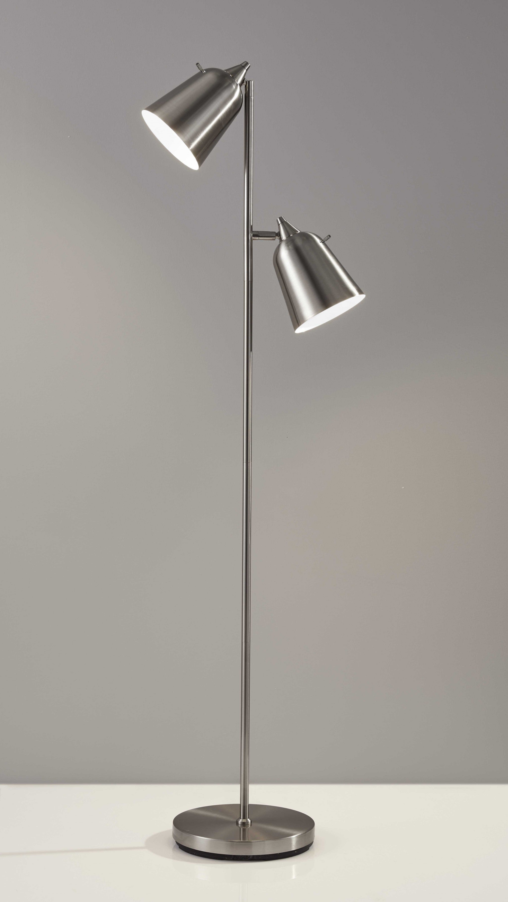 16" X 15" X 57.5" Black Metal Floor Lamp