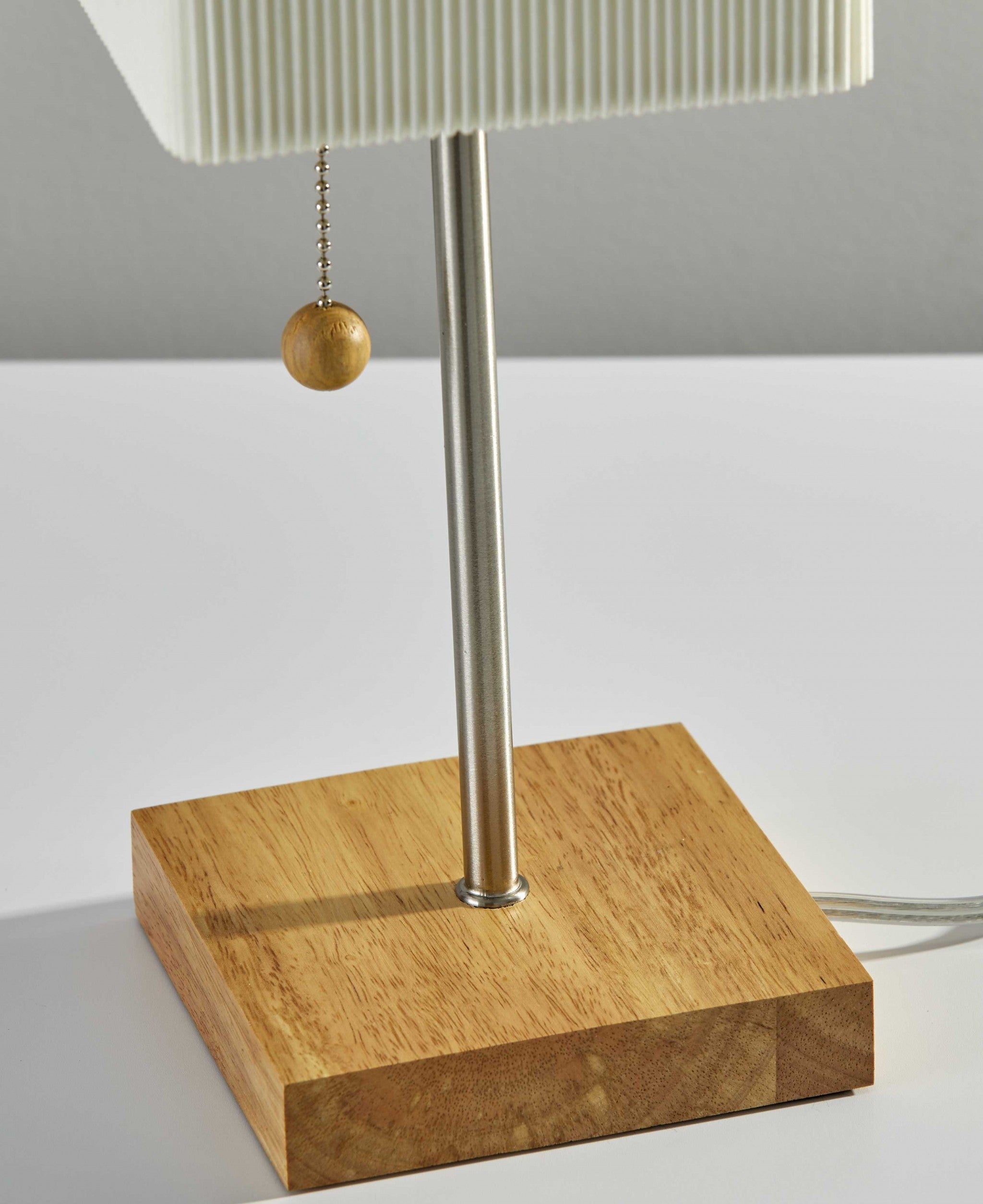 5.25" X 5.25" X 19" Natural Wood Table Lamp
