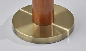 18" X 18" X 62.25" Walnut Wood Floor Lamp