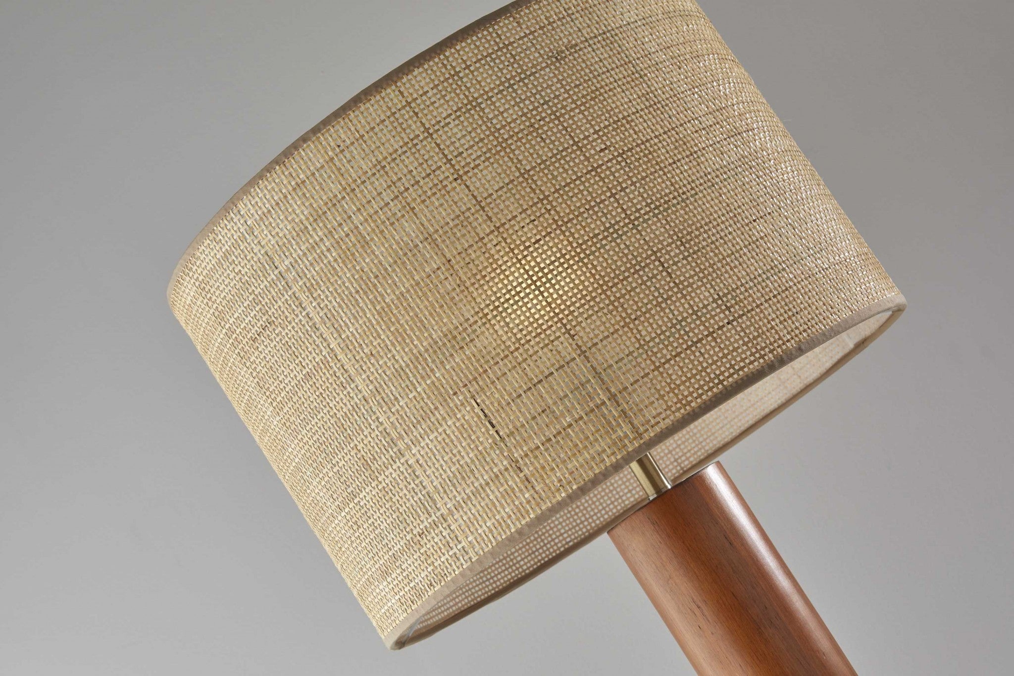 18" X 18" X 62.25" Walnut Wood Floor Lamp