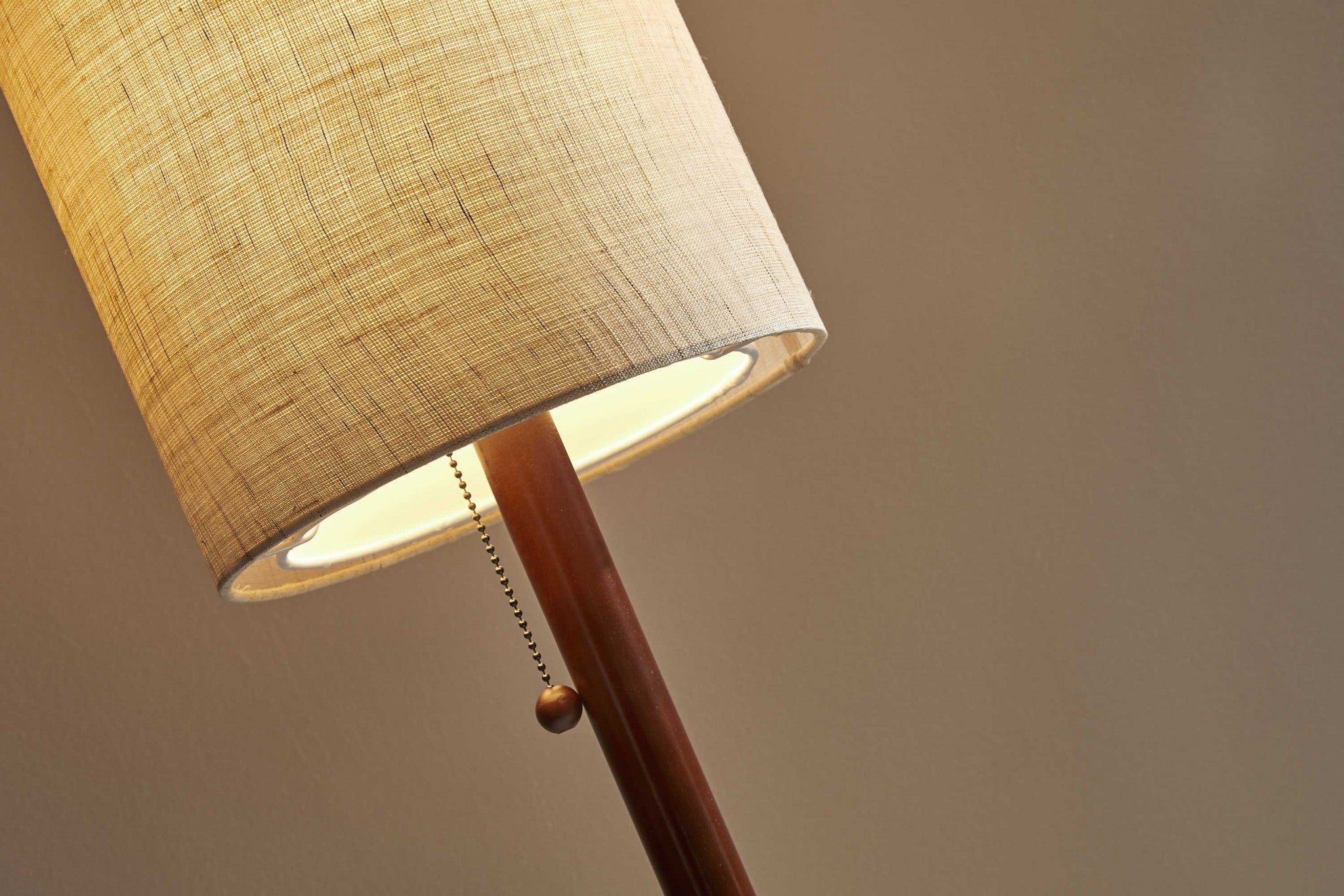 10" X 10" X 65" Walnut Wood Floor Lamp