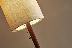 10" X 10" X 65" Walnut Wood Floor Lamp