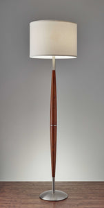 16" X 10" X 61" Walnut Wood Floor Lamp