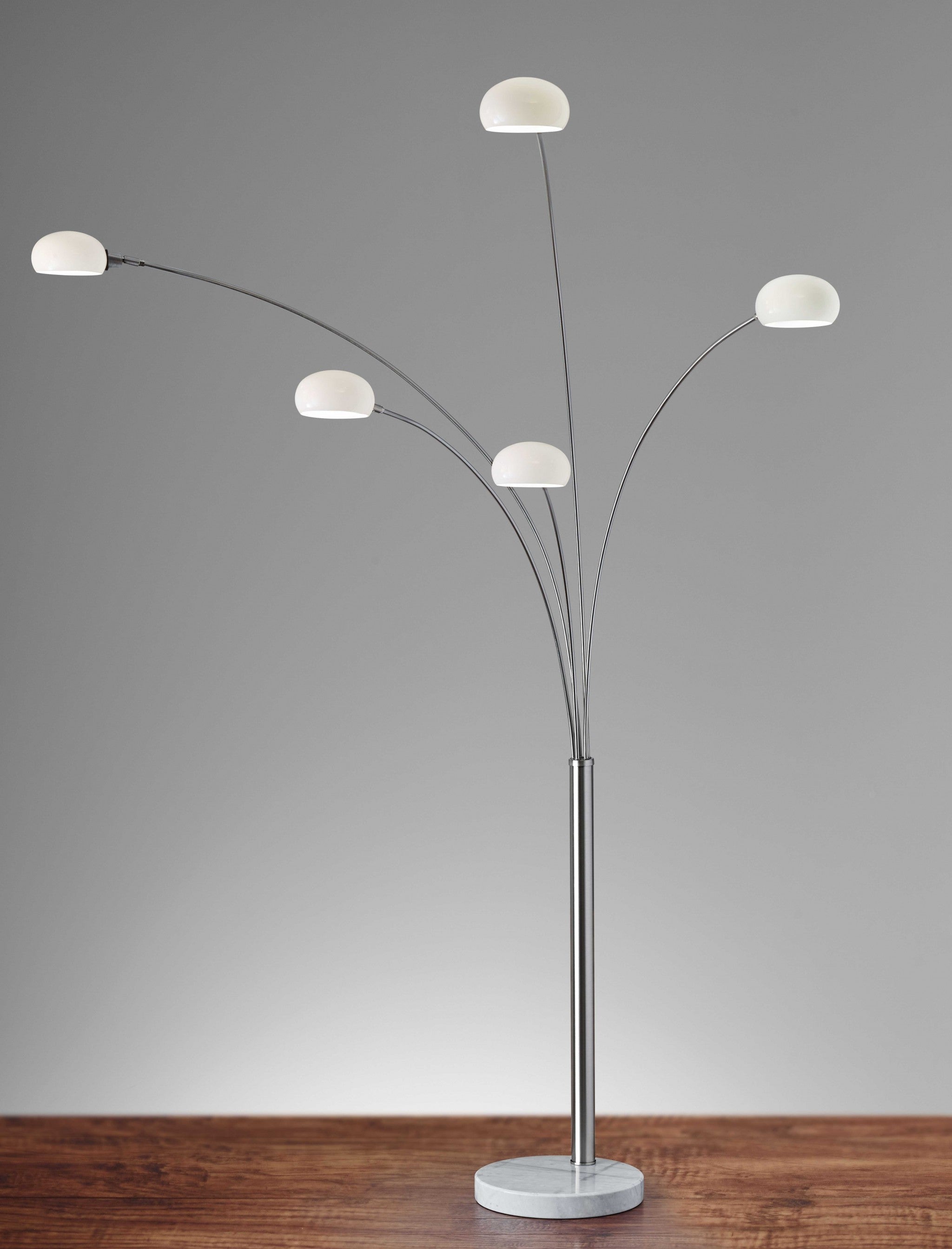 13.5" X 56" X 86" Brushed steel Metal Arc Lamp