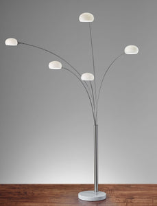 13.5" X 56" X 86" Brushed steel Metal Arc Lamp
