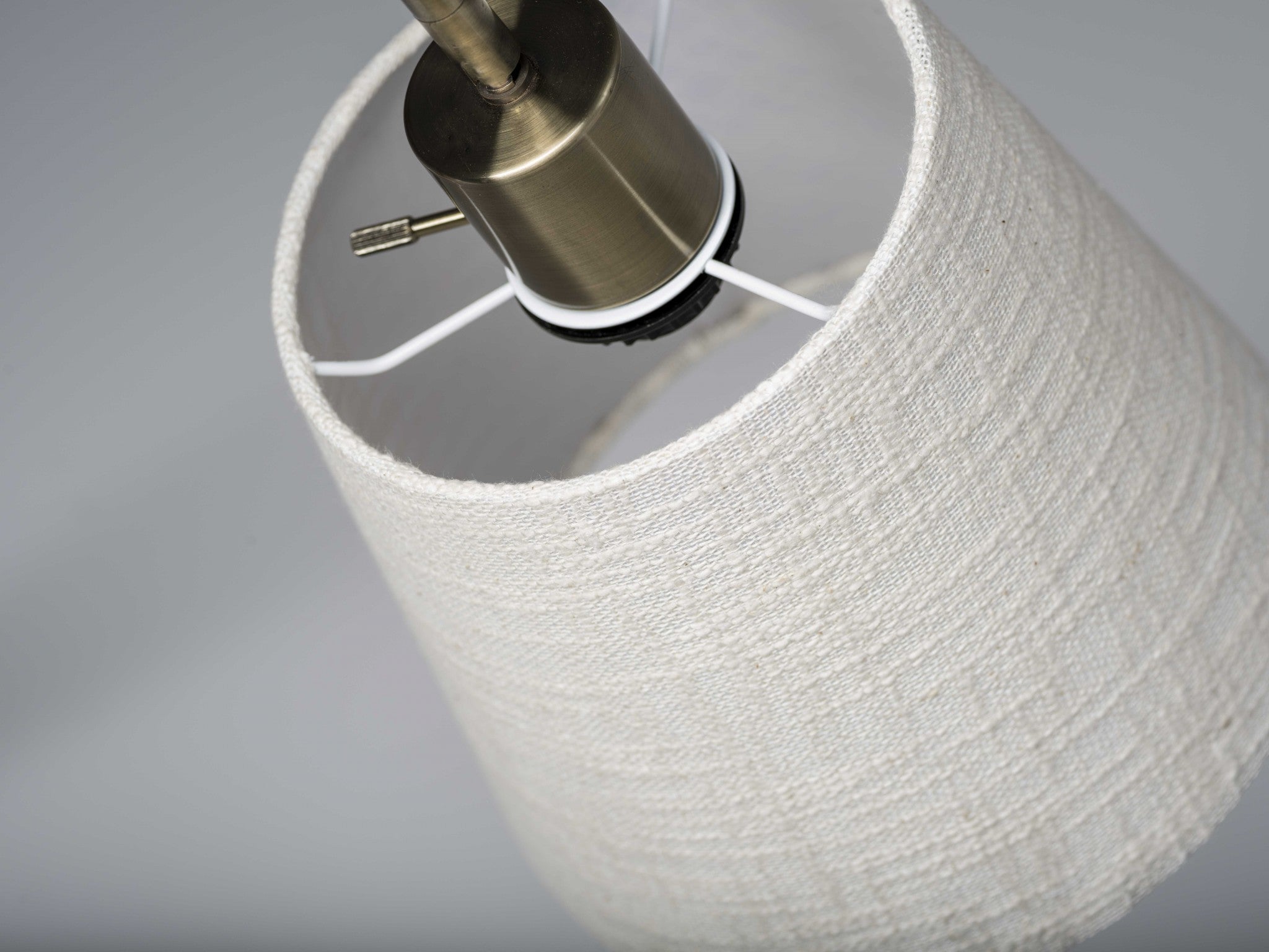 7" X 12.5" X 21" Brass Metal Fabric Table Lamp