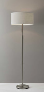 19" X 11" X 65" Brushed Steel Metal Floor Lamp