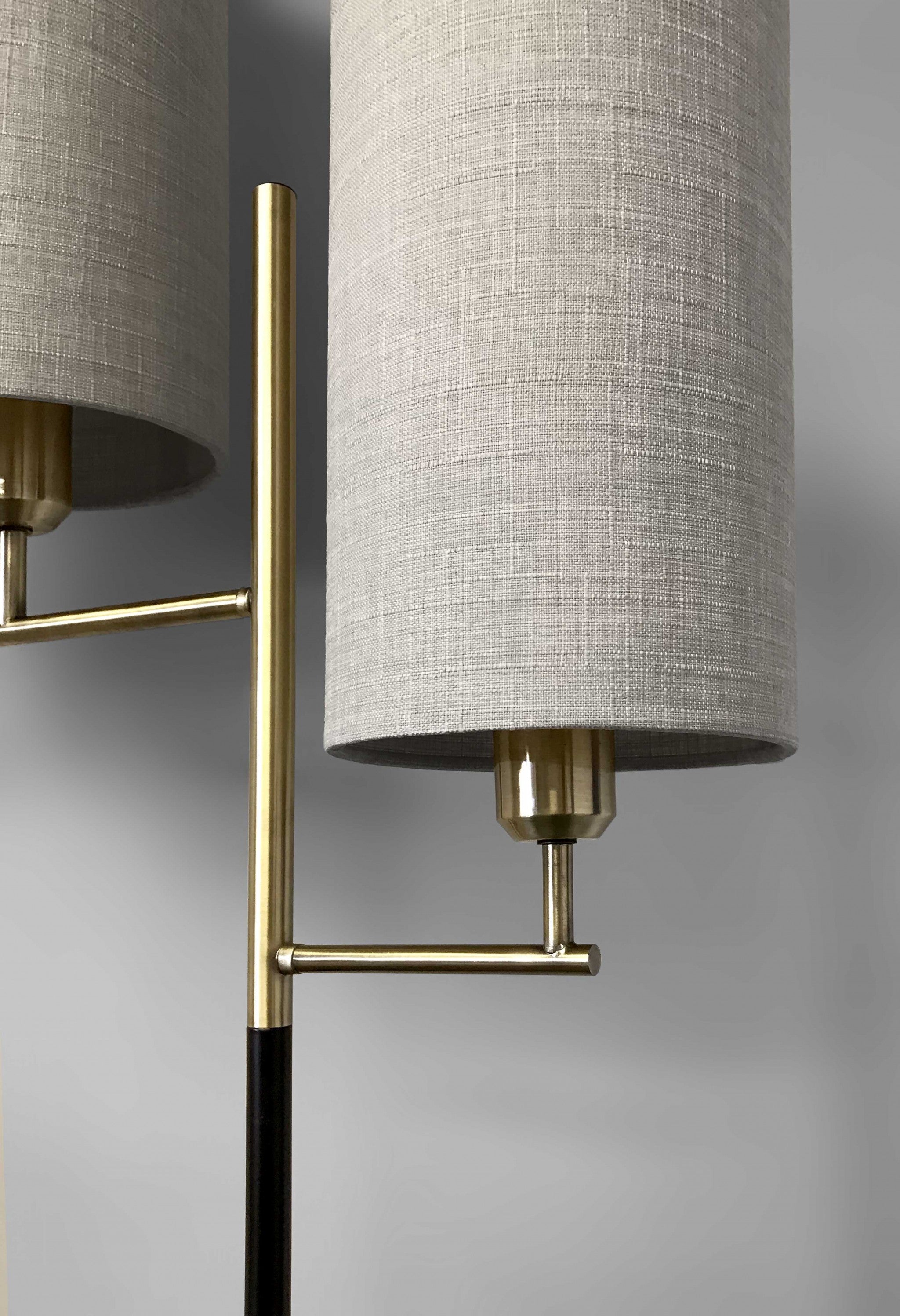 17.5" X 12.5" X 69.75" Brass Metal Floor Lamp